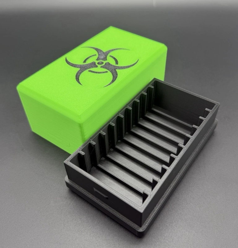 Zombucks 10 Slot Storage Box for Paper Packaged Silver Rounds - Biohazard