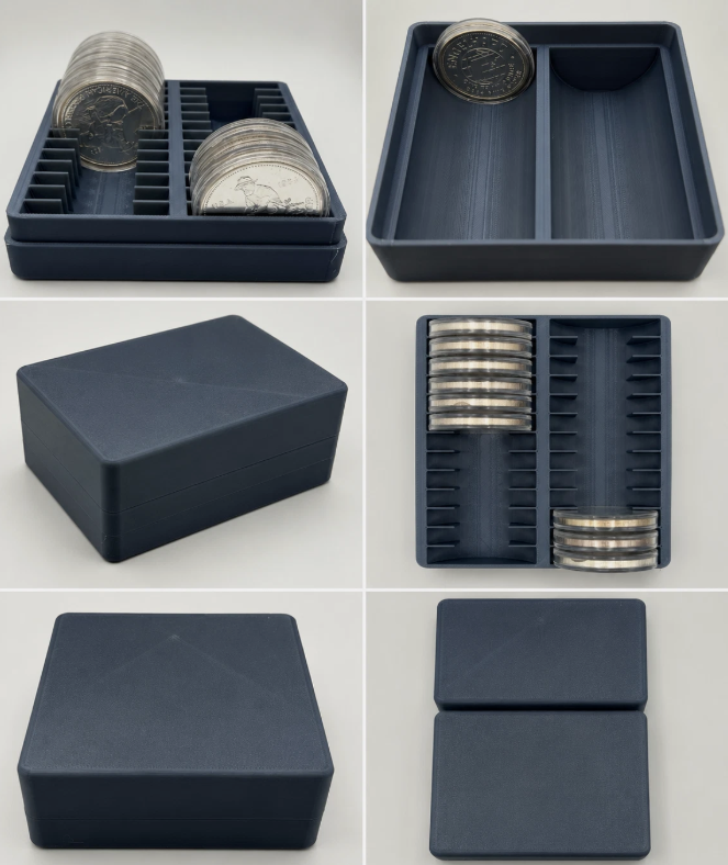 1oz Silver Coin Storage Box Holds 26 Rounds in Standard Capsules Pick Color