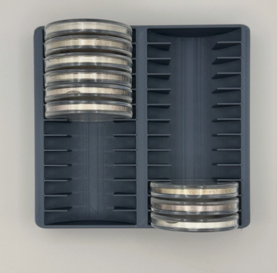 1oz Silver Coin Storage Box Holds 26 Rounds in Standard Capsules Pick Color