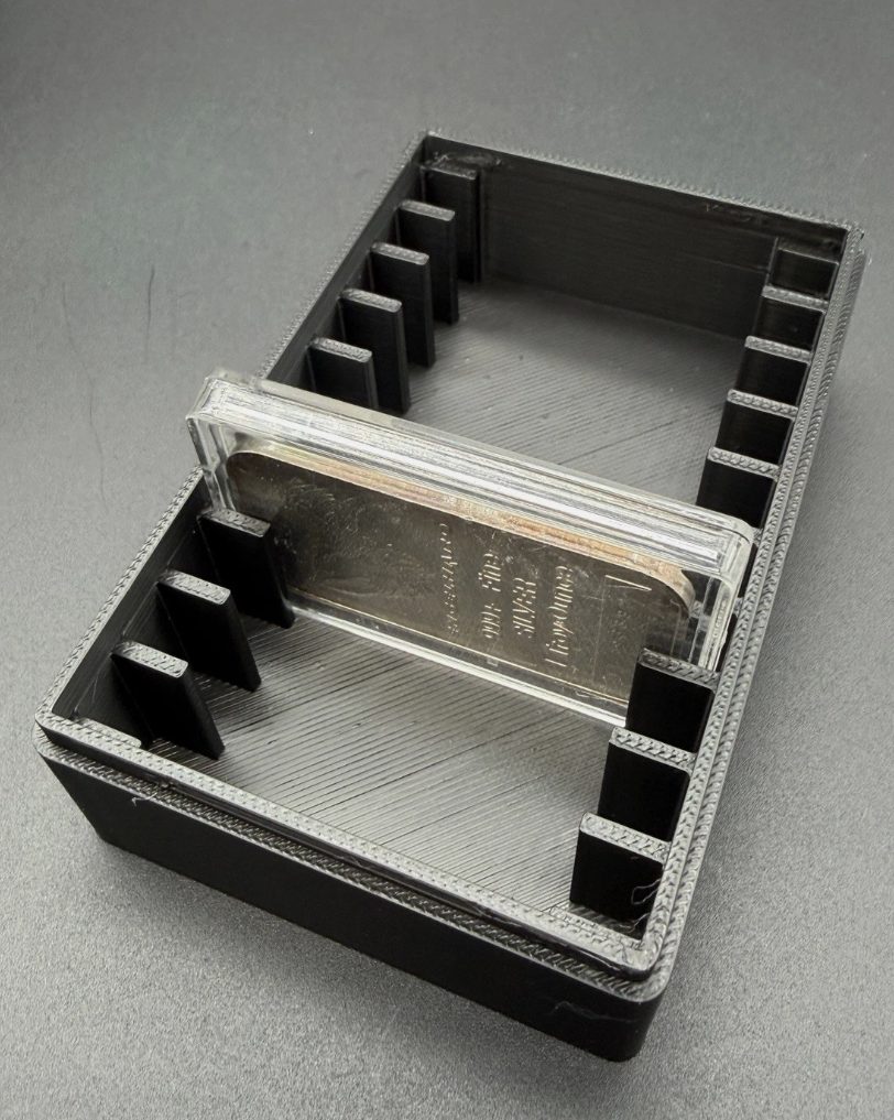 Silver Bar Storage Box 1oz Stackers in Square Capsules 10 Slot Holder Case