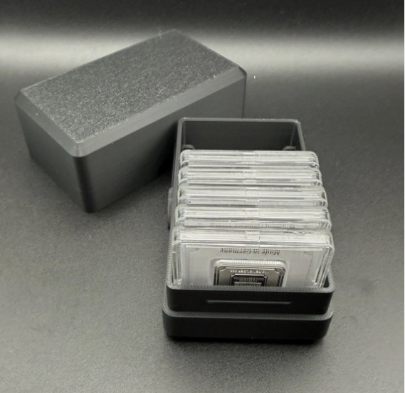 Geiger Edelmetalle Assay Storage Box Holds 10 - Fits 1g 5g 10g w Engraved Logo