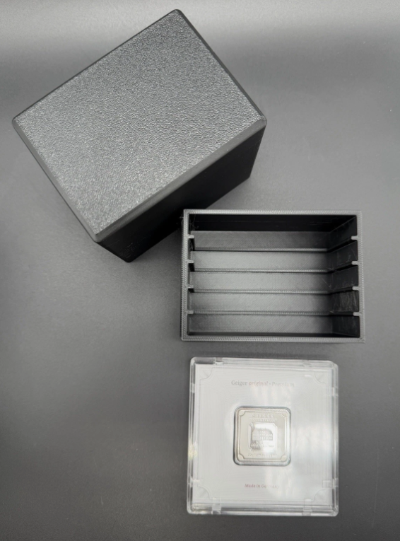 5 Slot Geiger Edelmetalle Assay Storage Box 20g 1oz Silver Gold - Pick Color