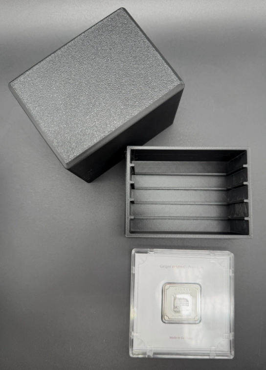Geiger Edelmetalle 5 Slot Assay Storage Box Fits 20g 1oz Gold Silver Engraved