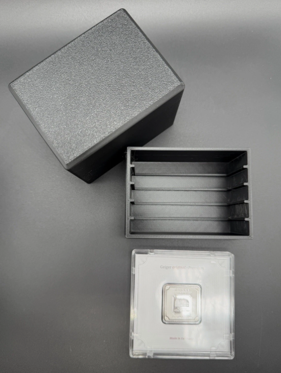 Geiger Edelmetalle 5 Slot Assay Storage Box Fits 20g 1oz Gold Silver Engraved
