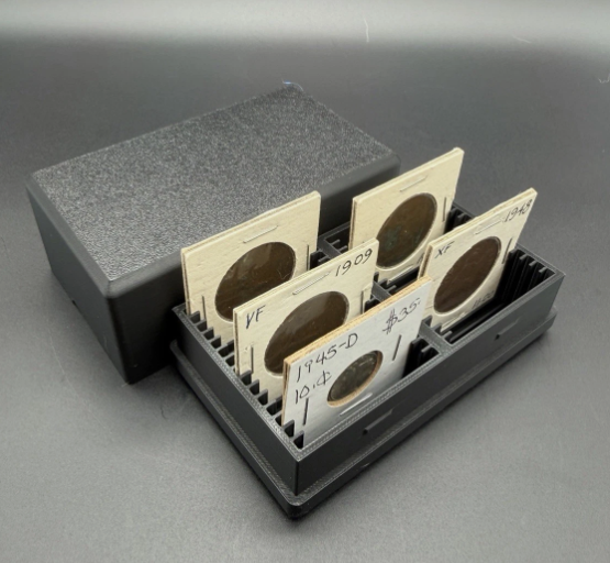 30 Slot 2x2 Cardboard Coin Flip Storage Box Silver Copper Holder