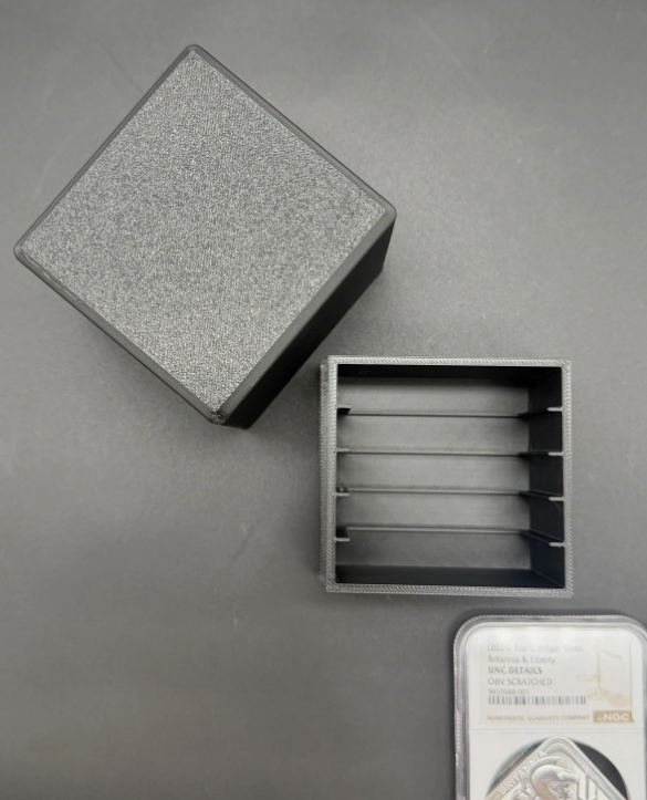 NGC CAC Graded Coin Slab Storage Box 5 Slot Holder - 3D Printed